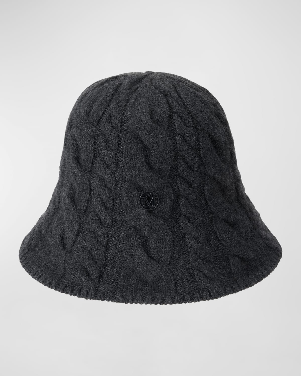 Clem Black Cable Knit Cashmere Bucket Hat