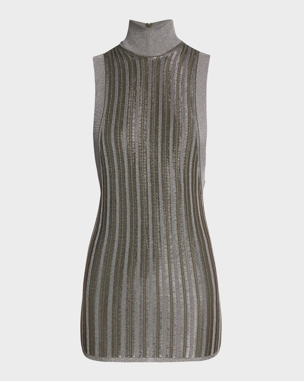 Lurex Ribbed Knit Mini Dress