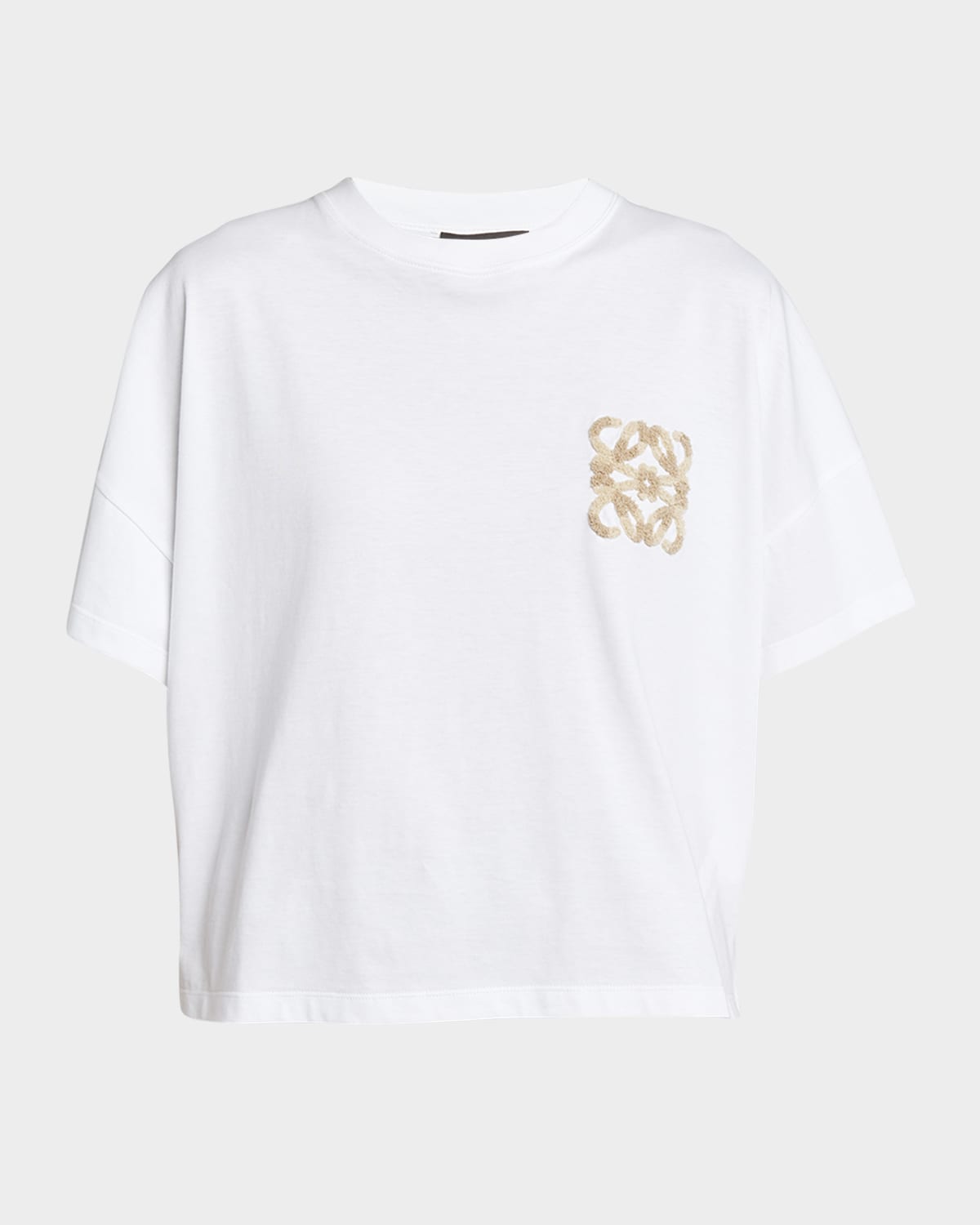 Loewe X Paula Ibiza Boxy Fit T-shirt With Raffia Anagram In White