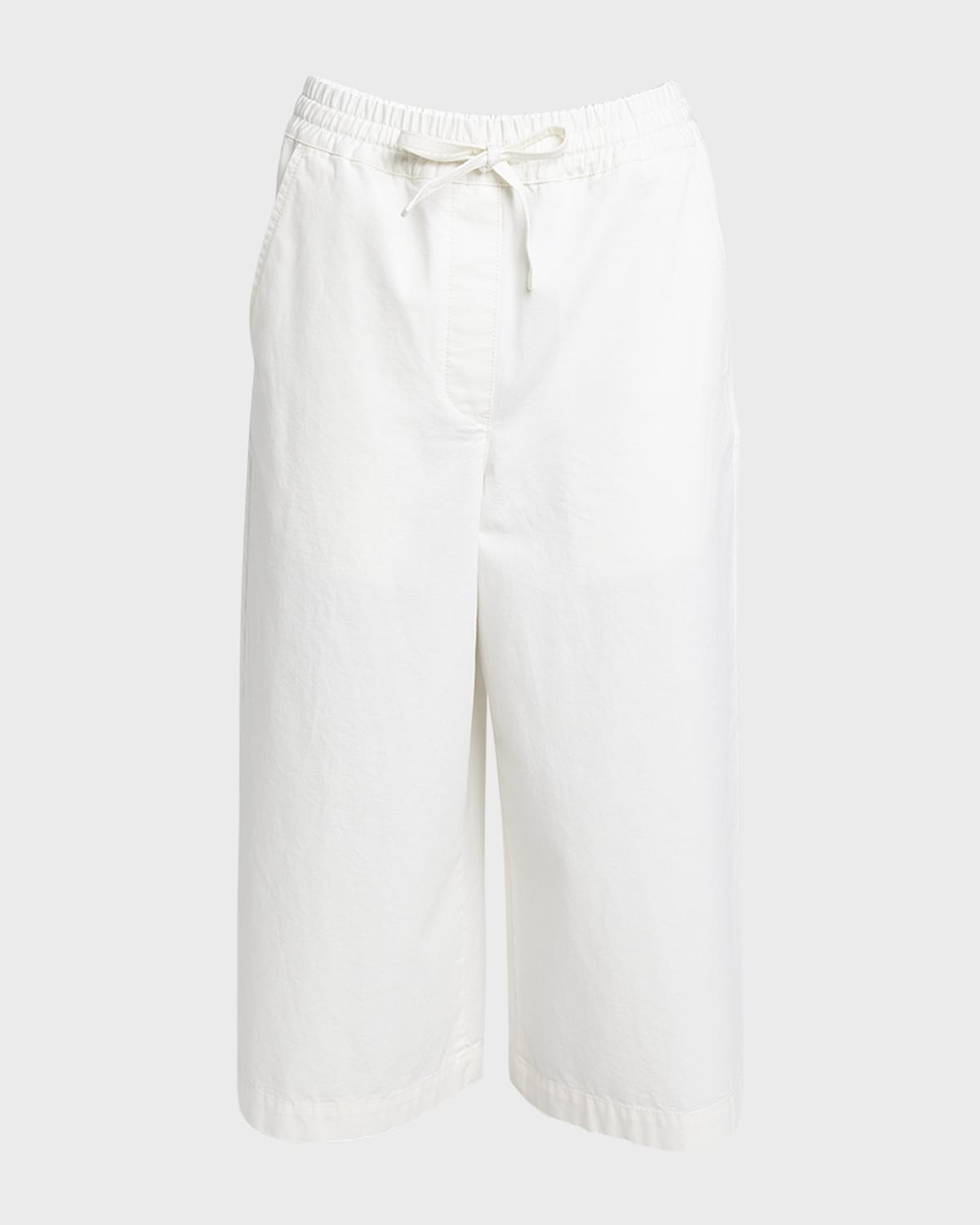 Loewe X Paula Ibiza Anagram Drawstring Wide Leg Cropped Denim Trousers In White