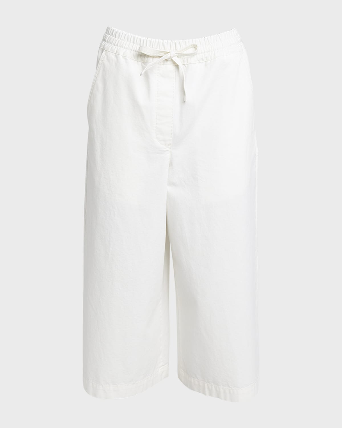 Shop Loewe X Paula Ibiza Anagram Drawstring Wide Leg Cropped Denim Trousers In White