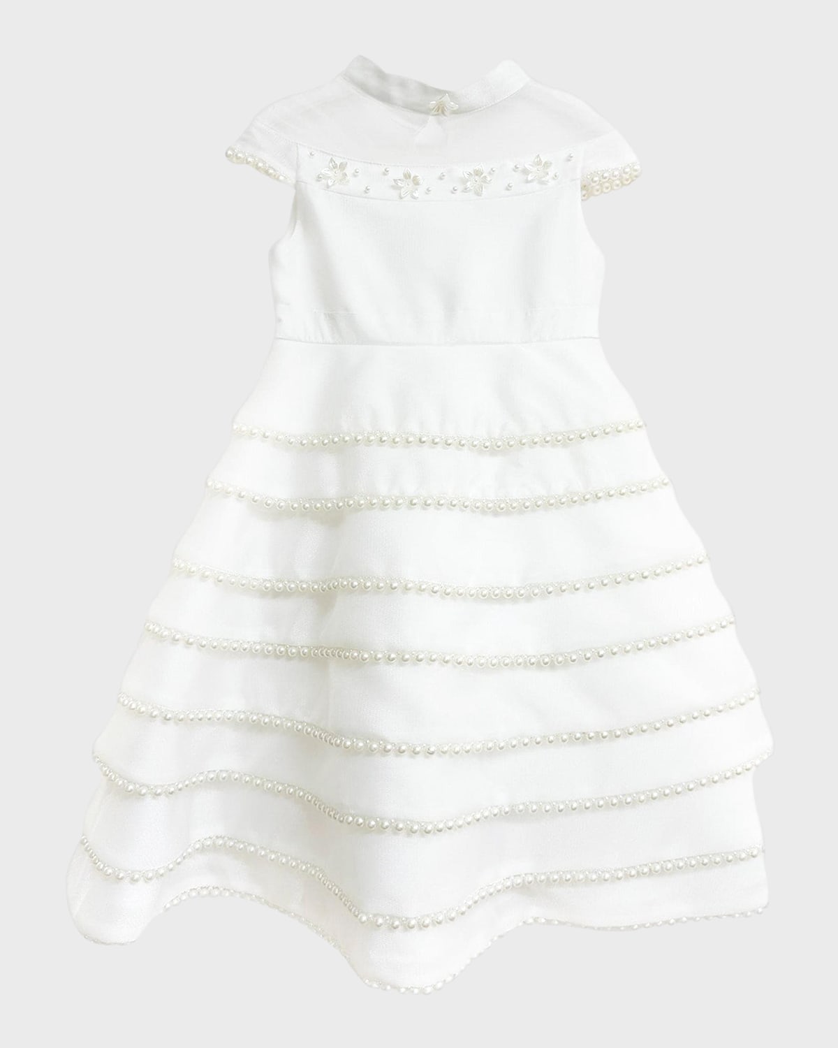 Shop Petite Maison Girl's Faux Pearl Ceremony Dress In White