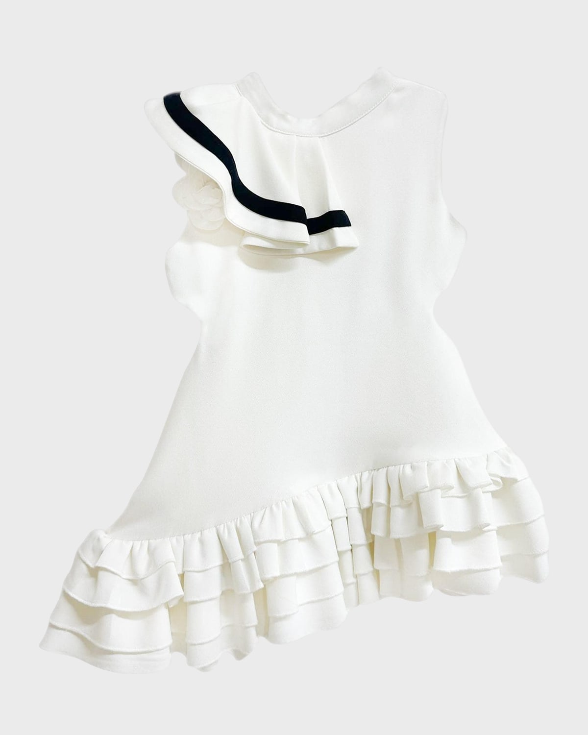 Shop Petite Maison Girl's Alex & Contrast Ruffle-trim Dress In White