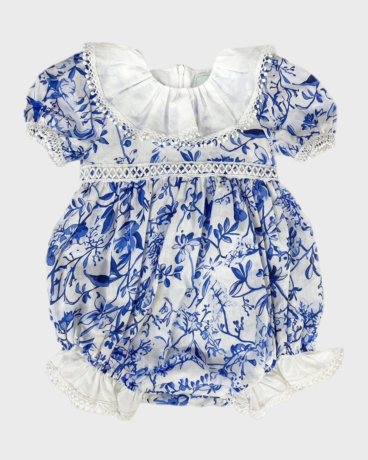 Shop Petite Maison Girl's Jaylin Floral-print Bubble Romper In Blue