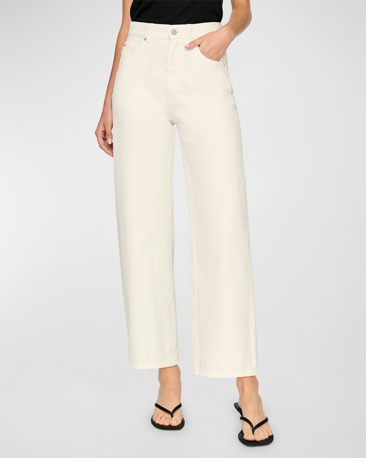 Dl1961 Taylor Barrel-leg Ultra High Rise Jeans In White