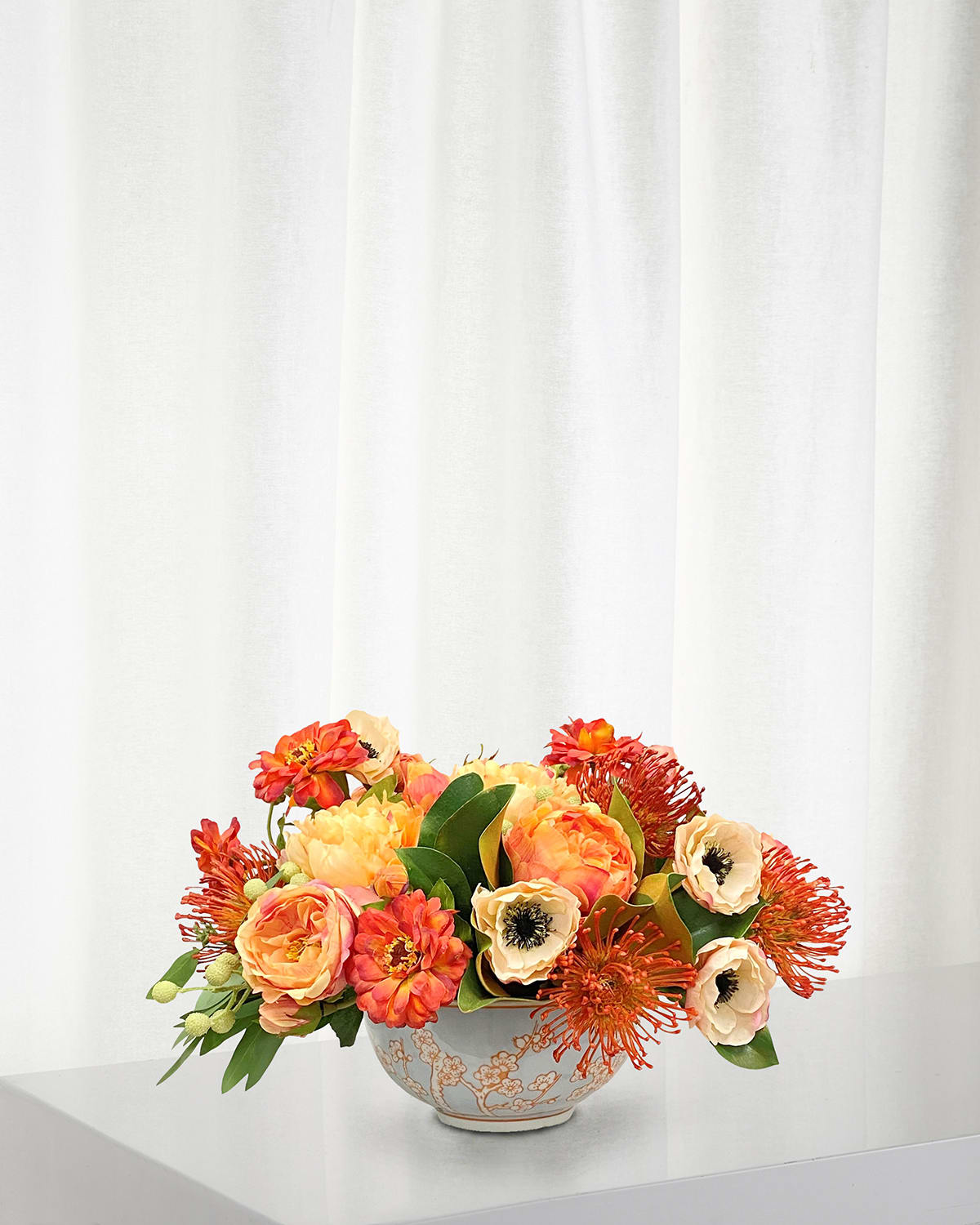 Winward Home Cushion Protea In A Floral Bowl In Orange