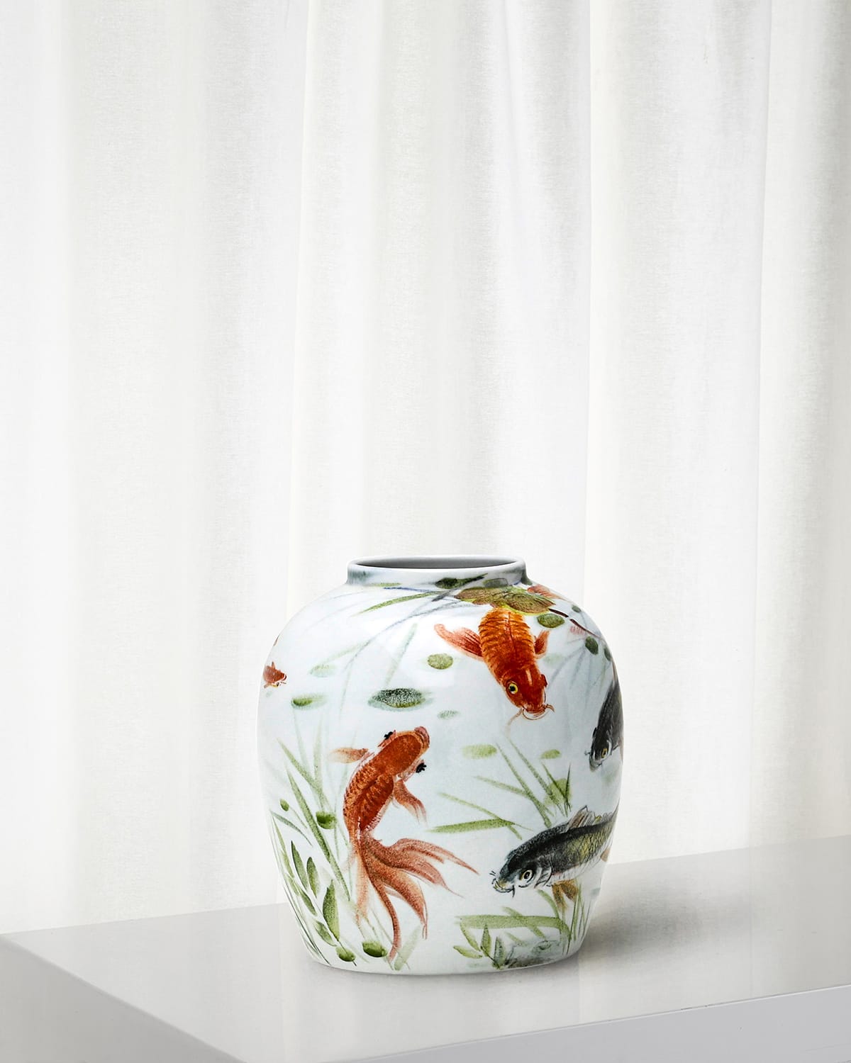 Winward Home Handpainted Fish Pot In Multicolor