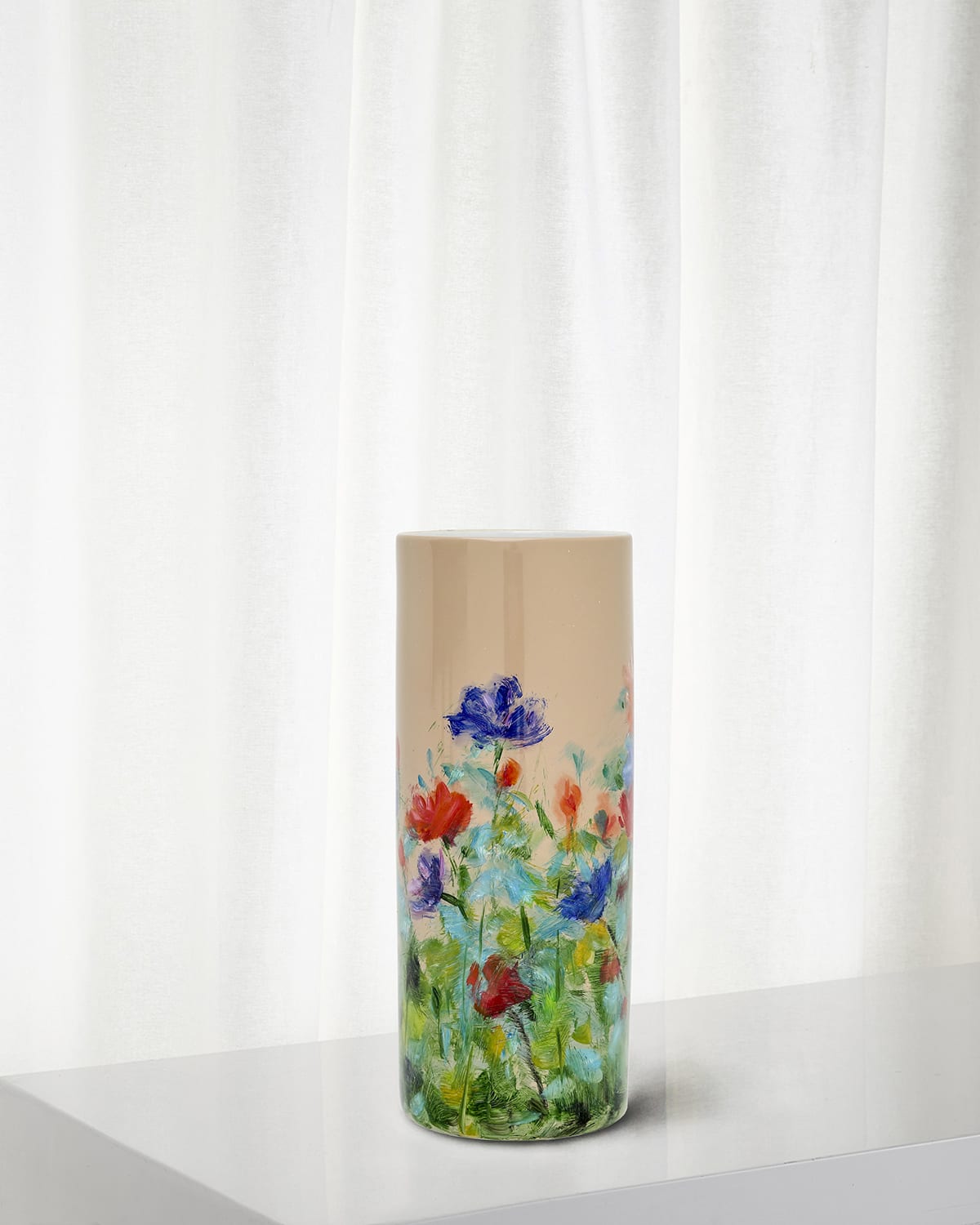 Winward Home Floral Cylinder Vase In Multicolor
