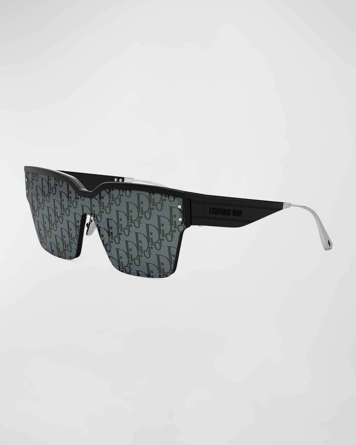 Shop Dior Club M4u Sunglasses In Shiny Black