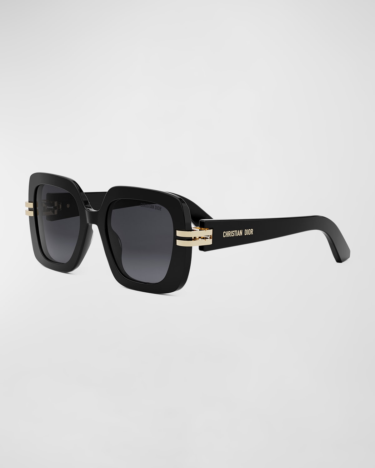 Shop Dior S2i Sunglasses In Shiny Black Gradient Smoke