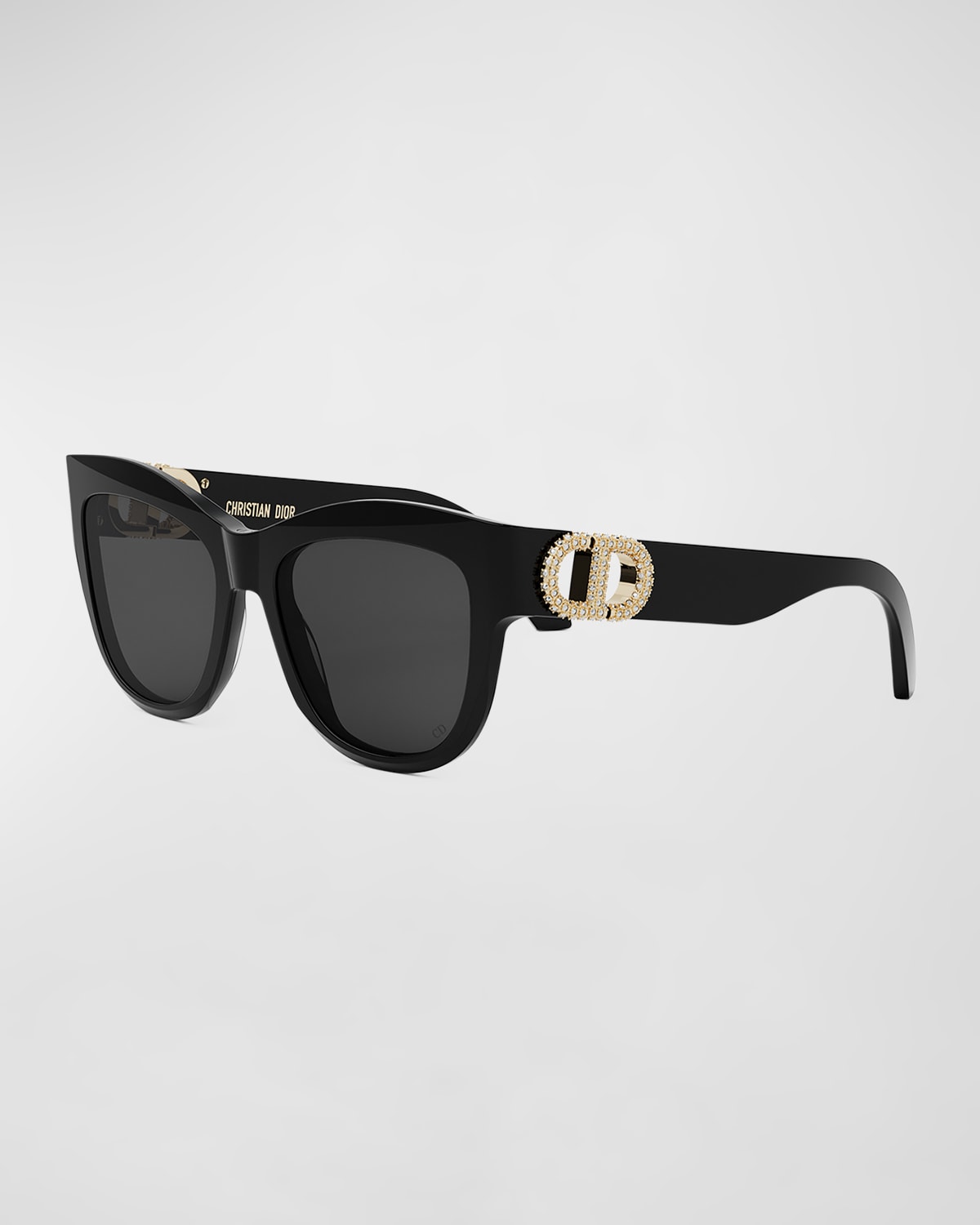 Shop Dior 30montaigne B4i Sunglasses In Shiny Black Smoke