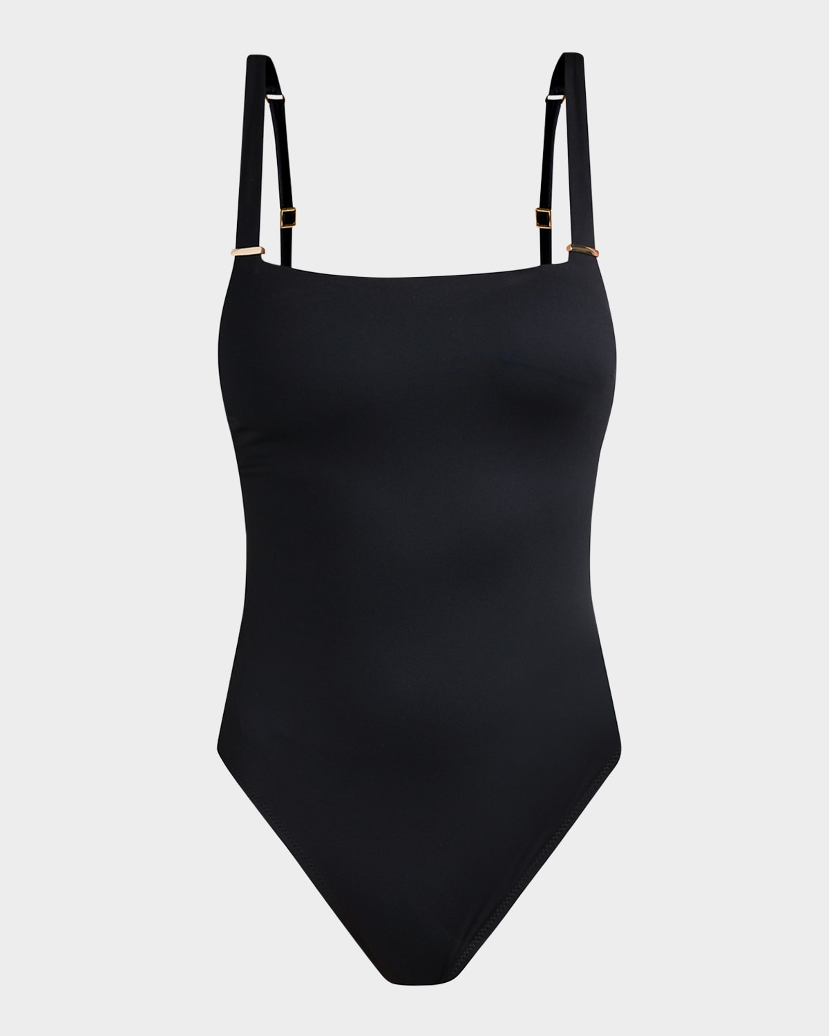 La Blanca Plus Size Lb Luxe Square-neck One-piece Swimsuit In Black
