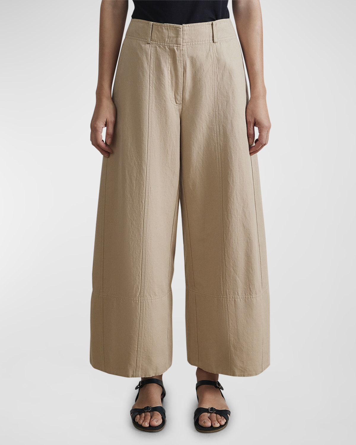 Malou Cropped Wide-Leg Organic Cotton Pants