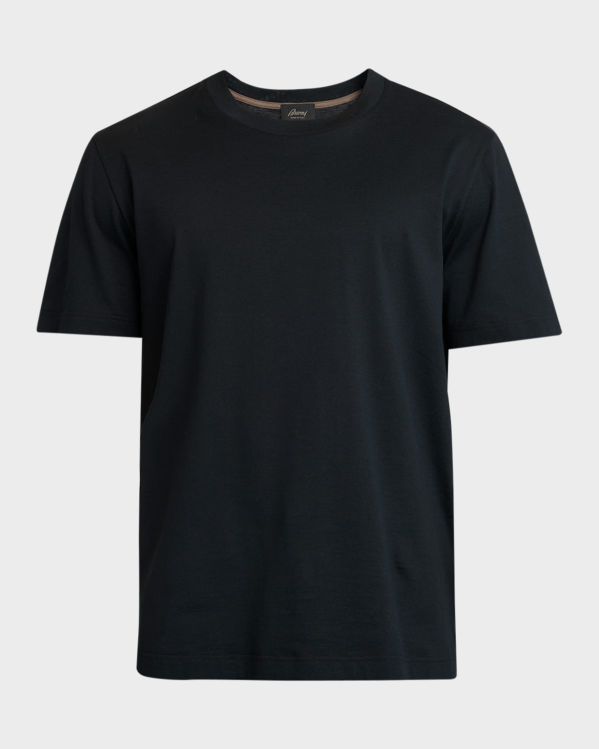 Shop Brioni Men's Cotton Crewneck T-shirt In Black