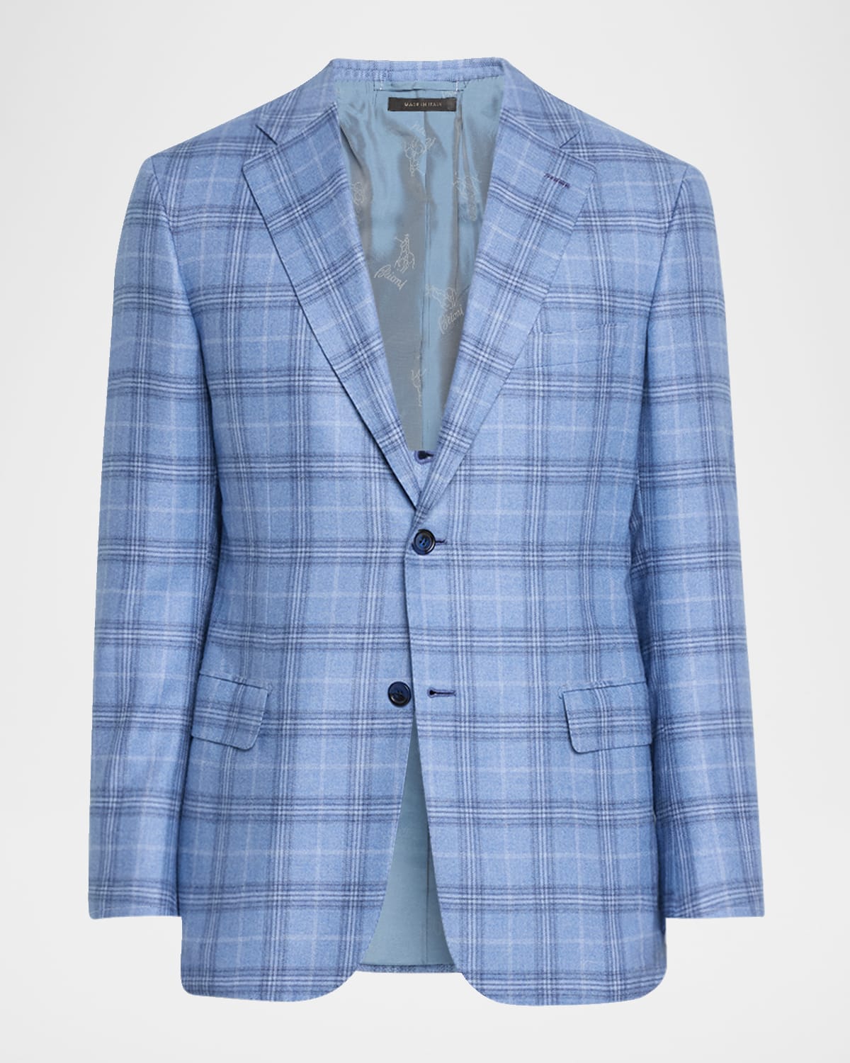 Men's Silk-Cashmere Plaid Sport Coat