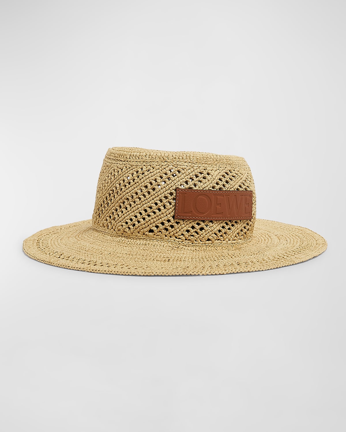 Loewe Ajoure Fisherman Structured Hat In Neutral