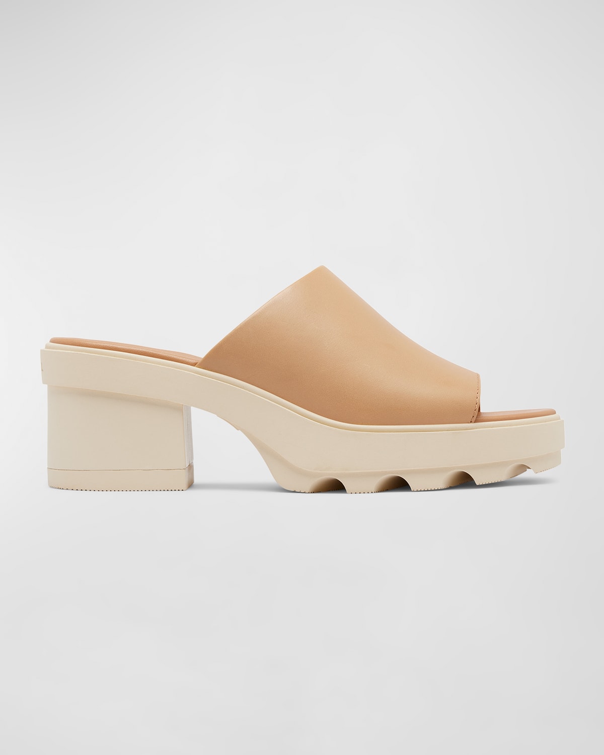 Joanie Leather Platform Slide Sandals