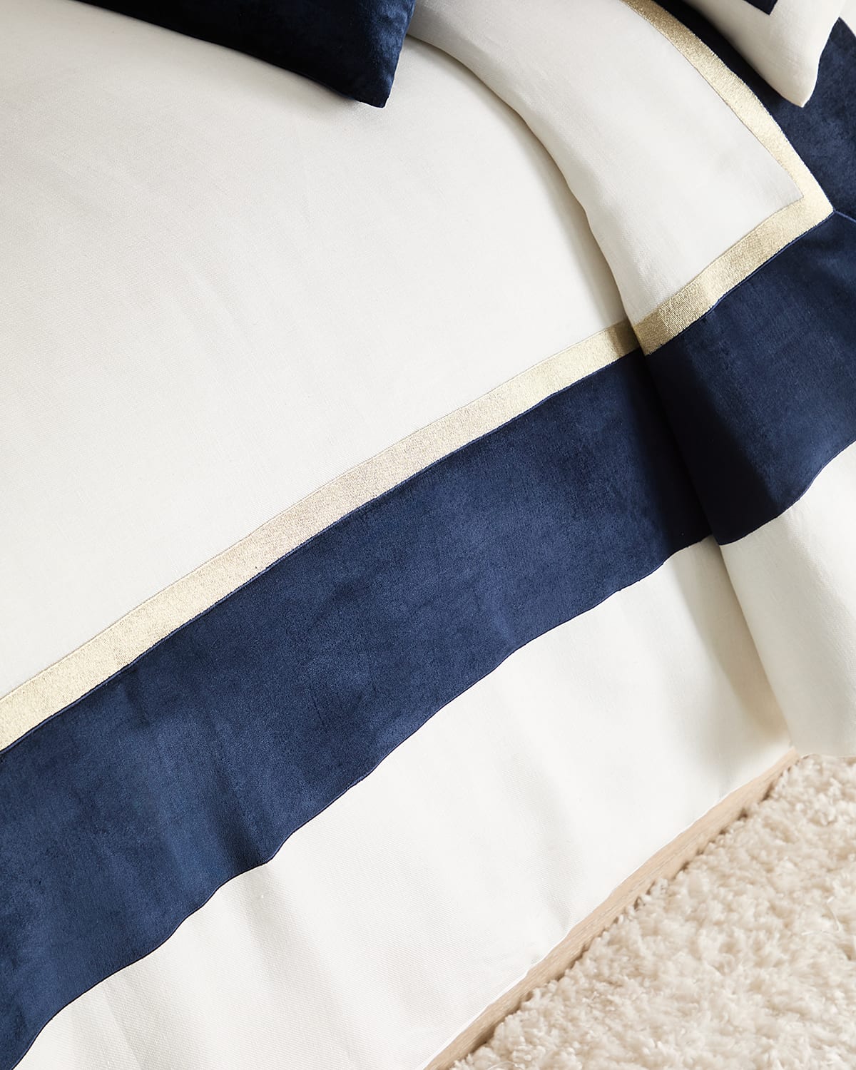 Shop Callisto Home Akadia 3-piece Duvet Set, King In Crindigo