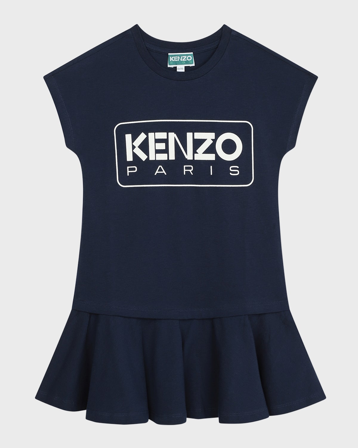 Shop Kenzo Girl's Classic Logo-print Dress In 84a-navy