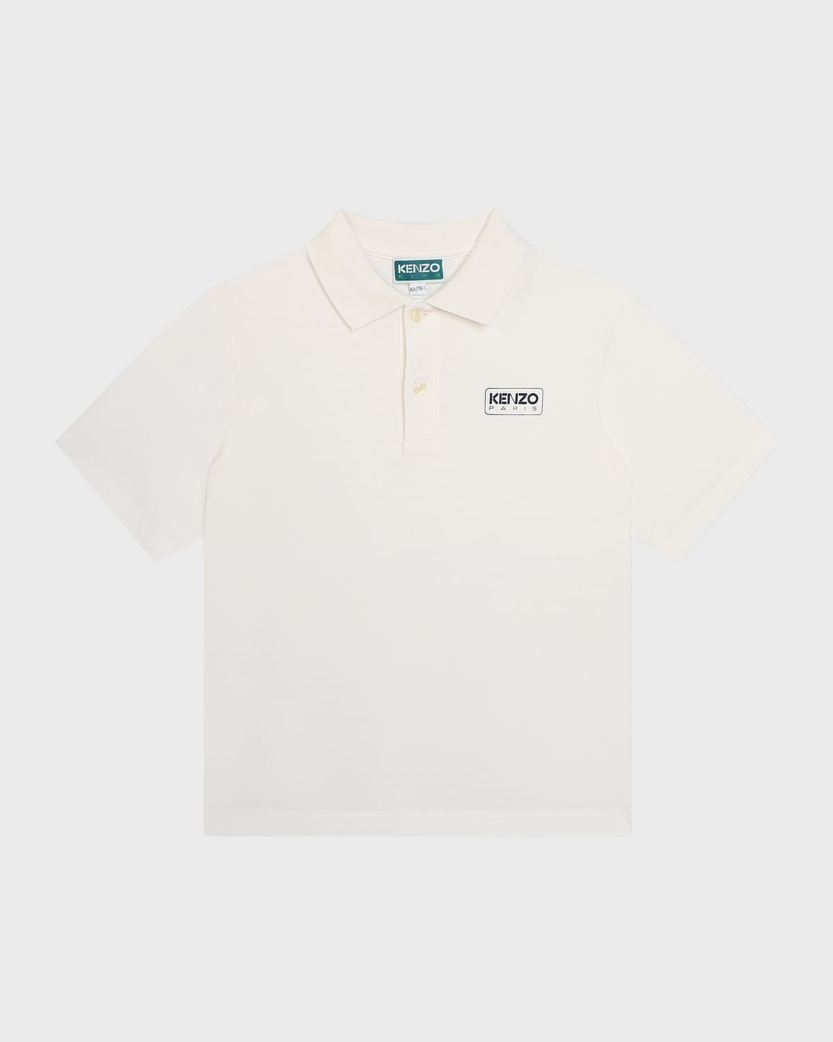 Kenzo Kids' Boy's Logo-print Polo Shirt In White