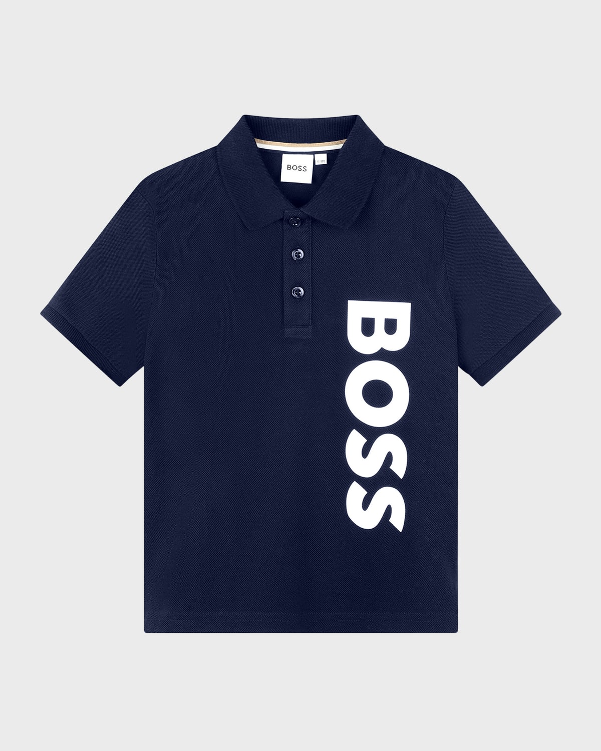 Shop Hugo Boss Boy's Logo-print Short Sleeved Polo Shirt In 849-navy