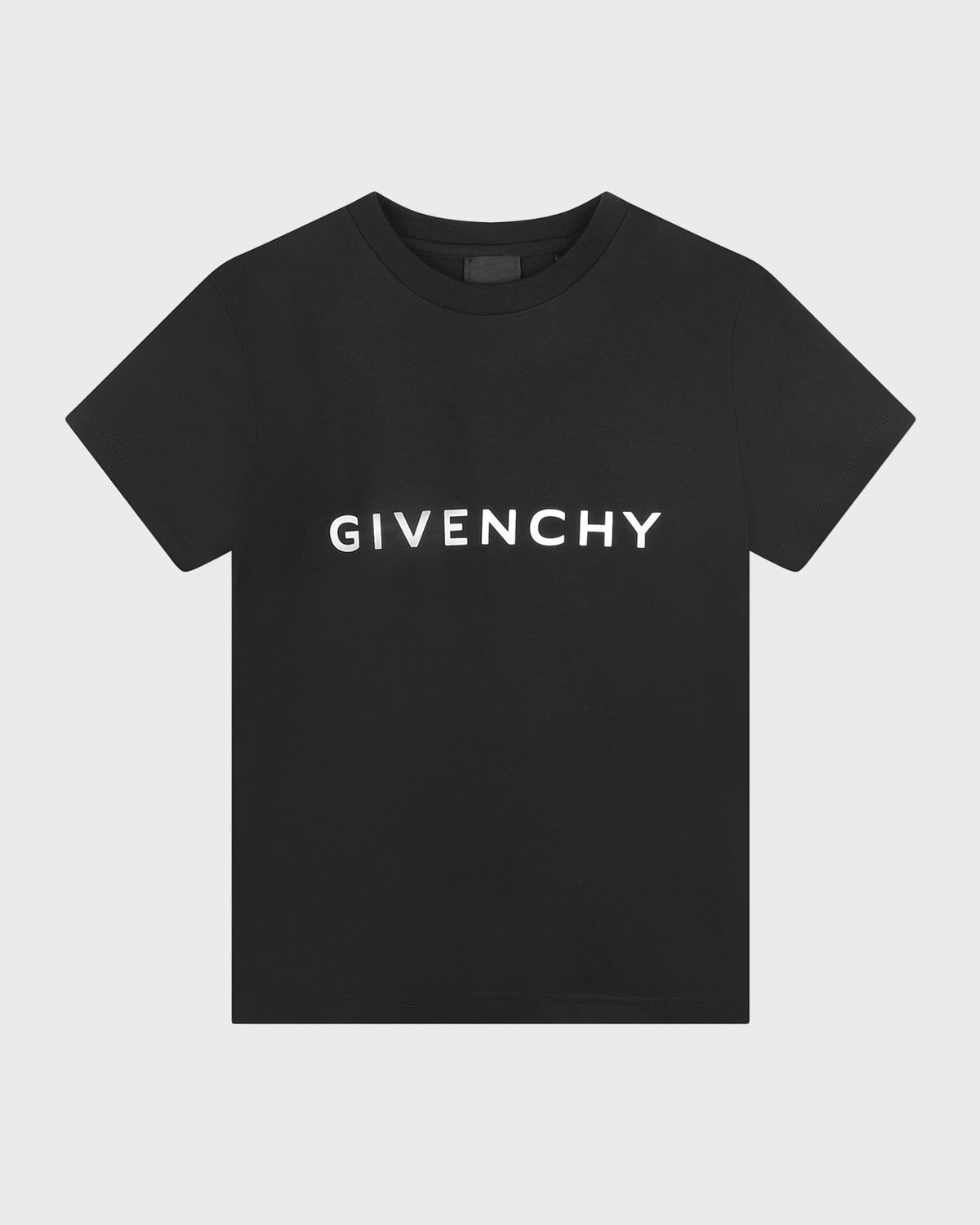 Shop Givenchy Boy's Classic Logo-print T-shirt In Black