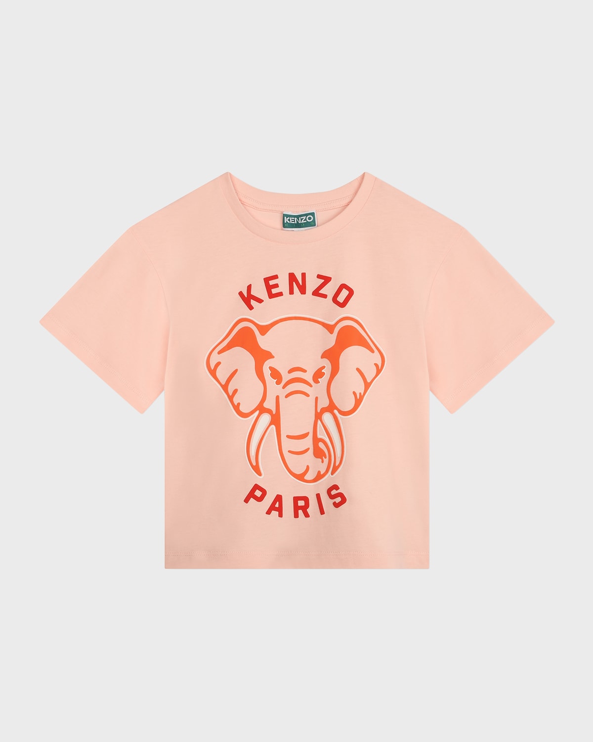 Shop Kenzo Girl's Elephant Graphic Logo-print T-shirt In Pink