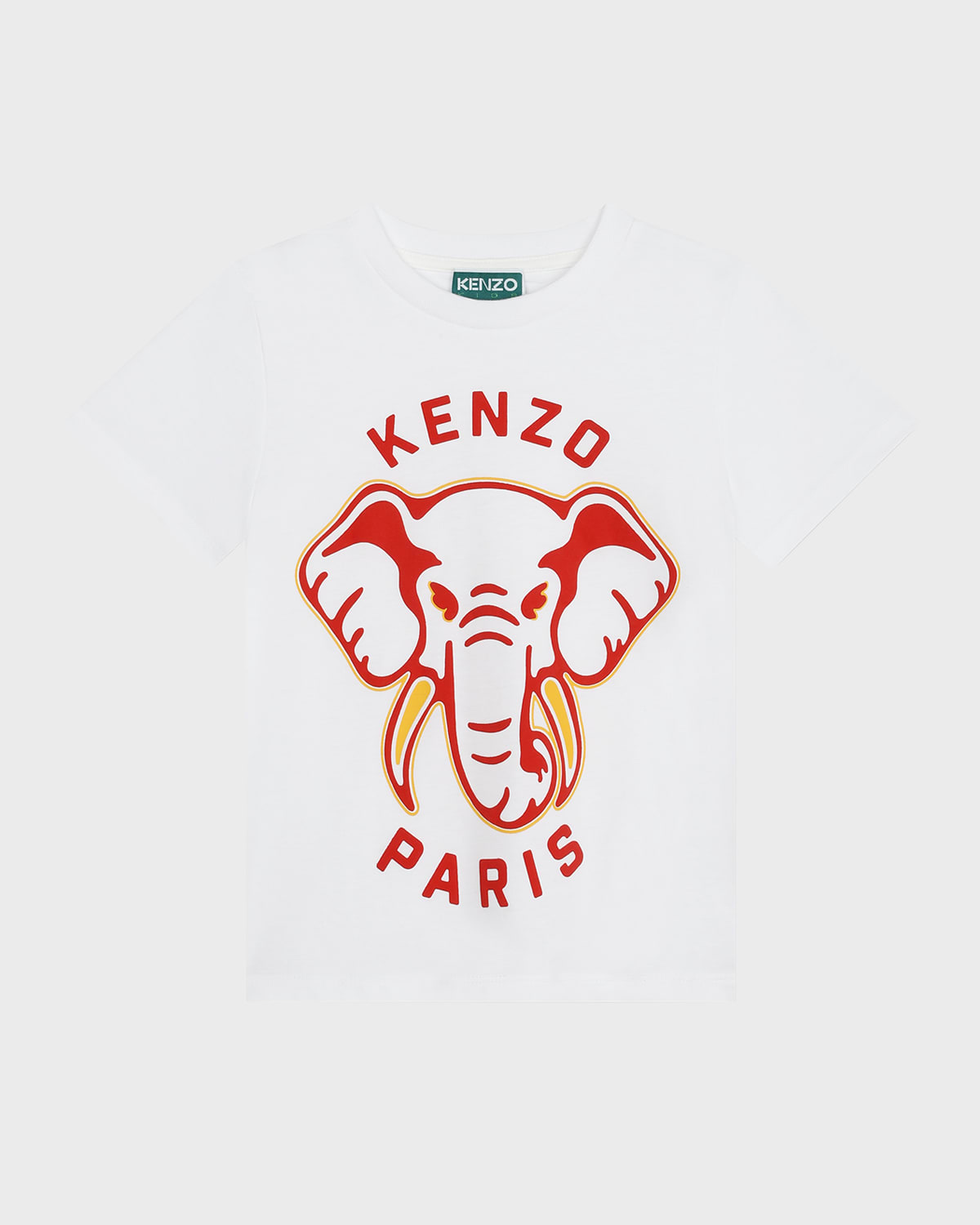 Shop Kenzo Boy's Logo-print Elephant Graphic T-shirt In 10p-white