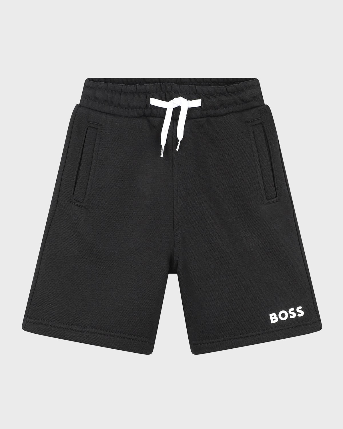 Hugo Boss Kids' Boy's Logo-print Jogger Shorts In Black