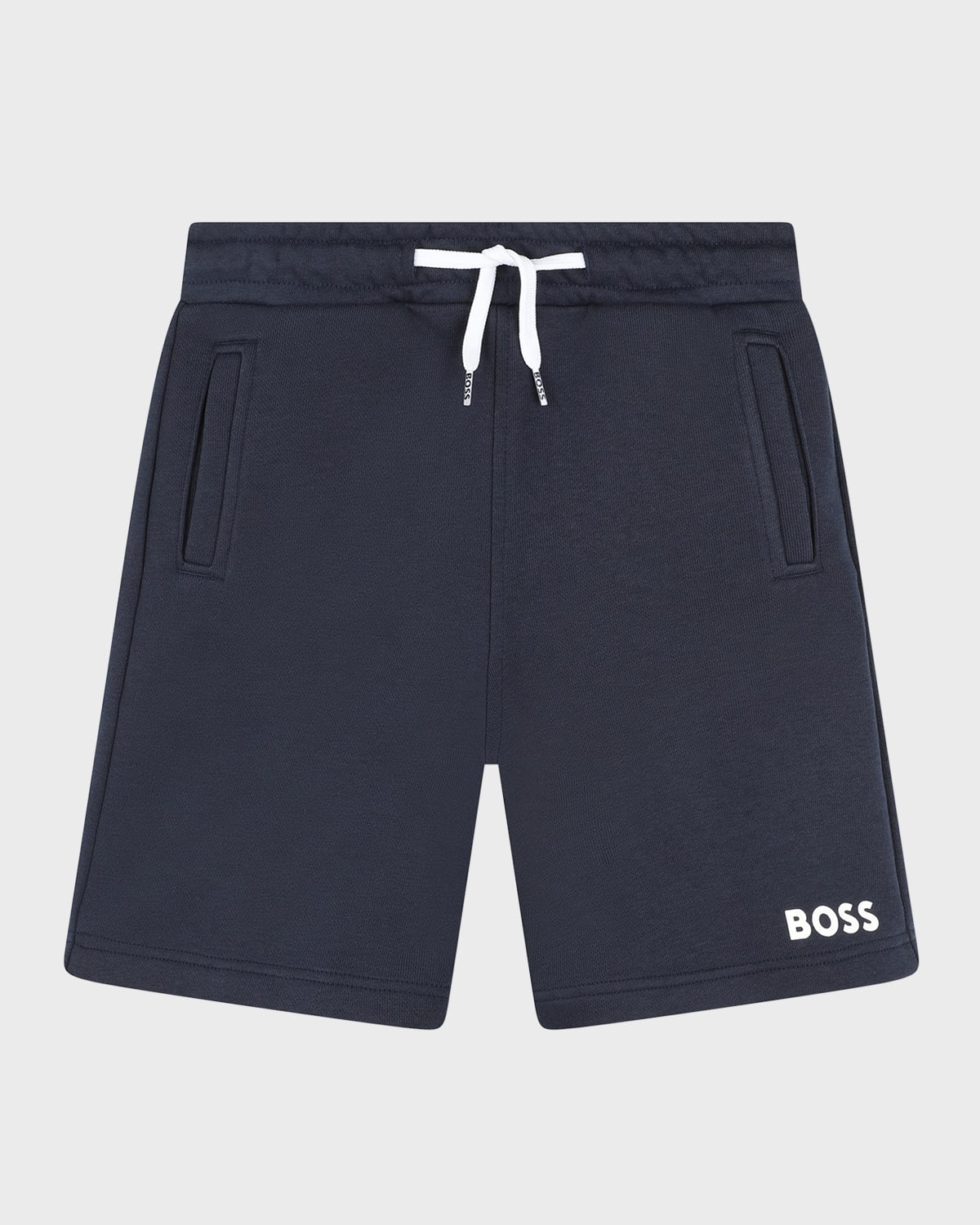 Hugo Boss Kids' Boy's Logo-print Jogger Shorts In Blue