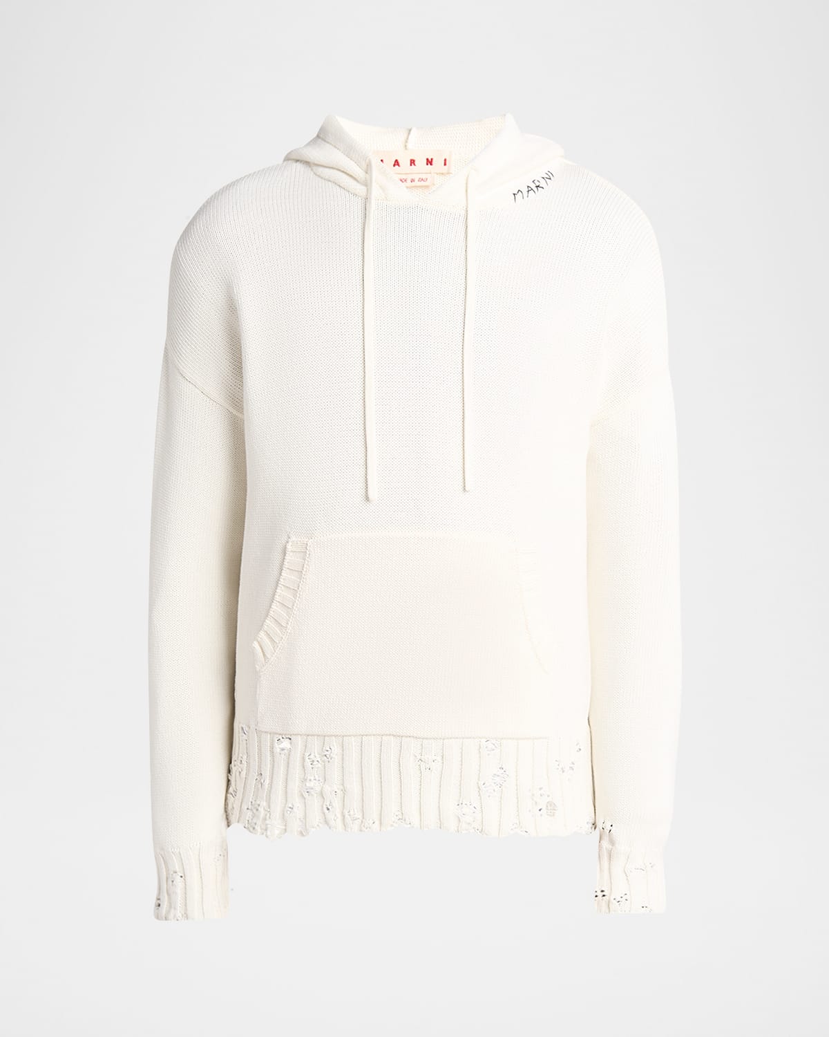 Men's Distressed Knit Logo Hoodie