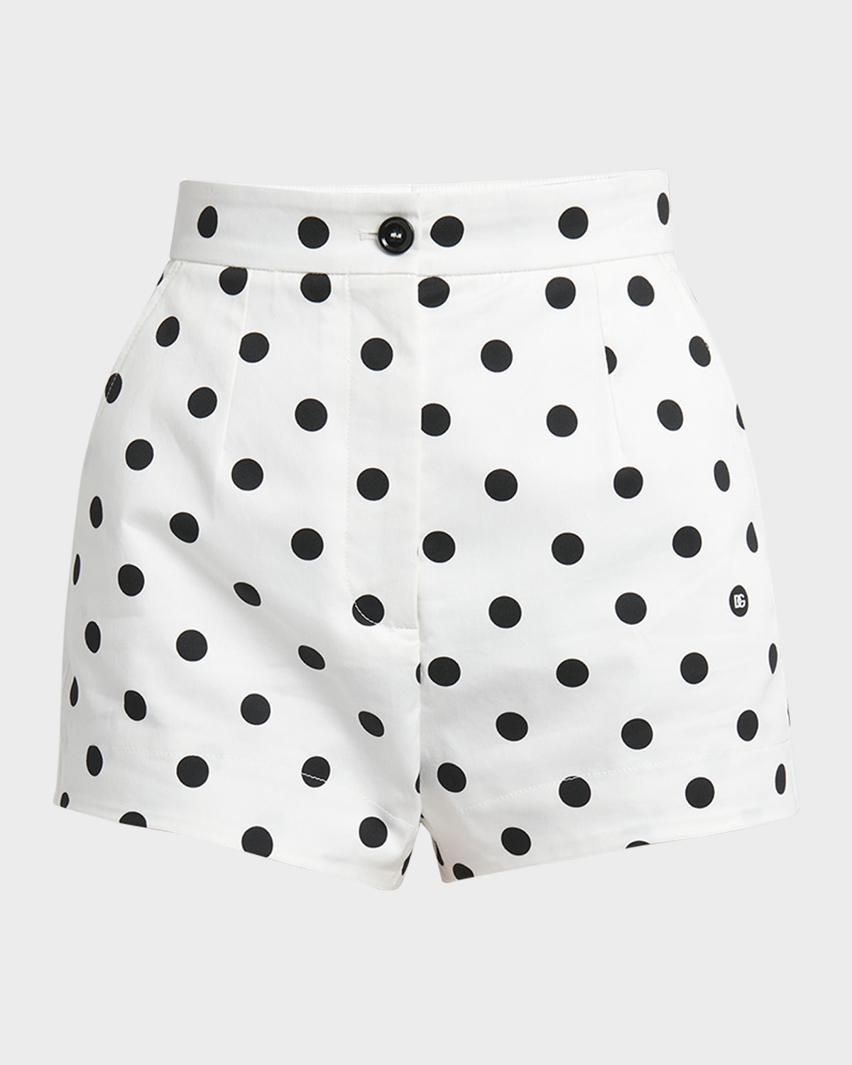 Shop Dolce & Gabbana Polka-dot Tailored Shorts In White Prt