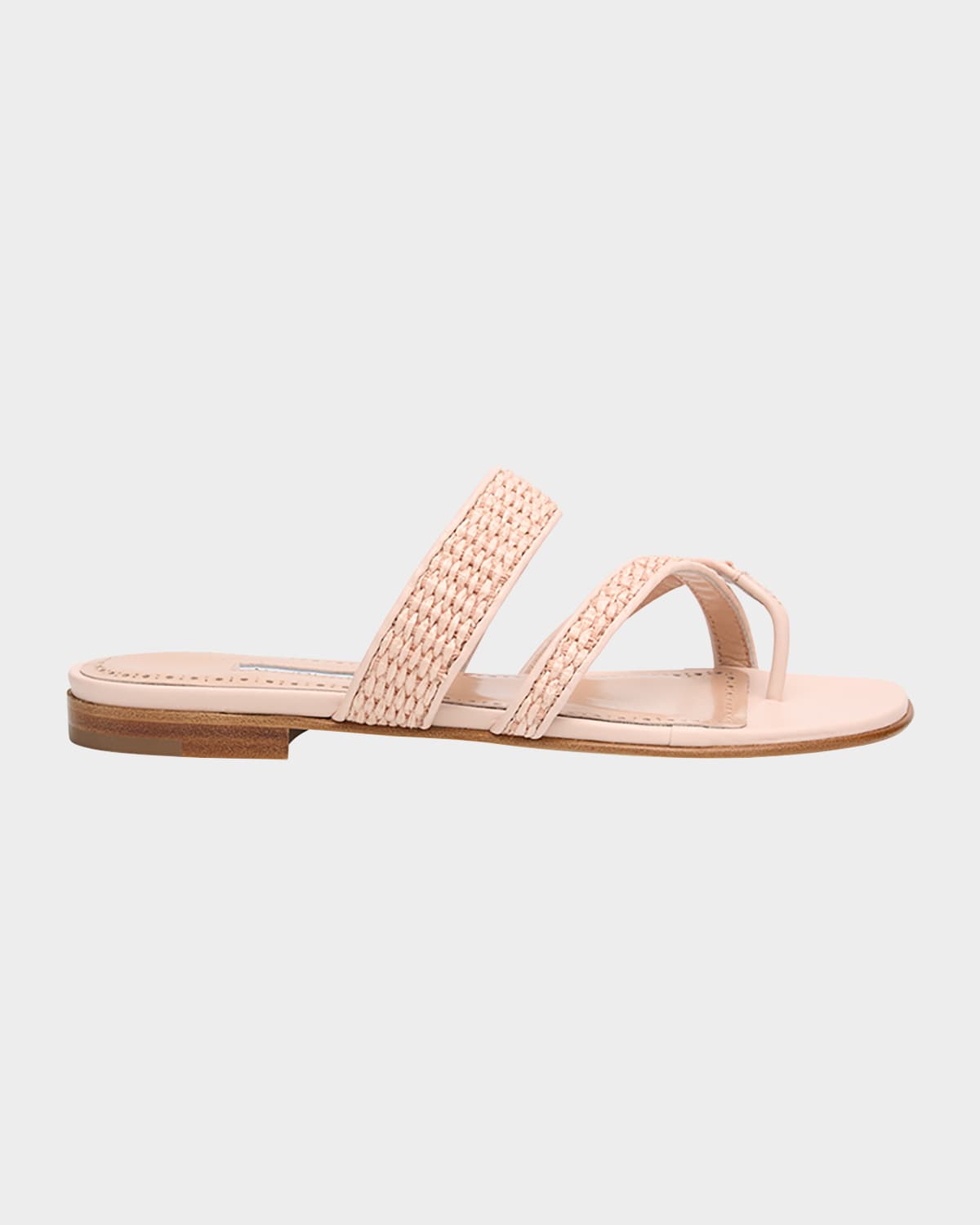 Manolo Blahnik Susara Woven Flat Slide Sandals In Brown