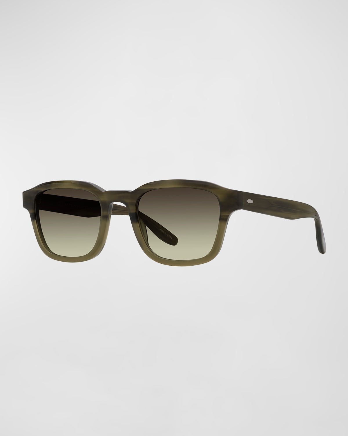 Shop Barton Perreira Men's Winton Acetate Square Sunglasses In Rebel Salute Olive Gradient
