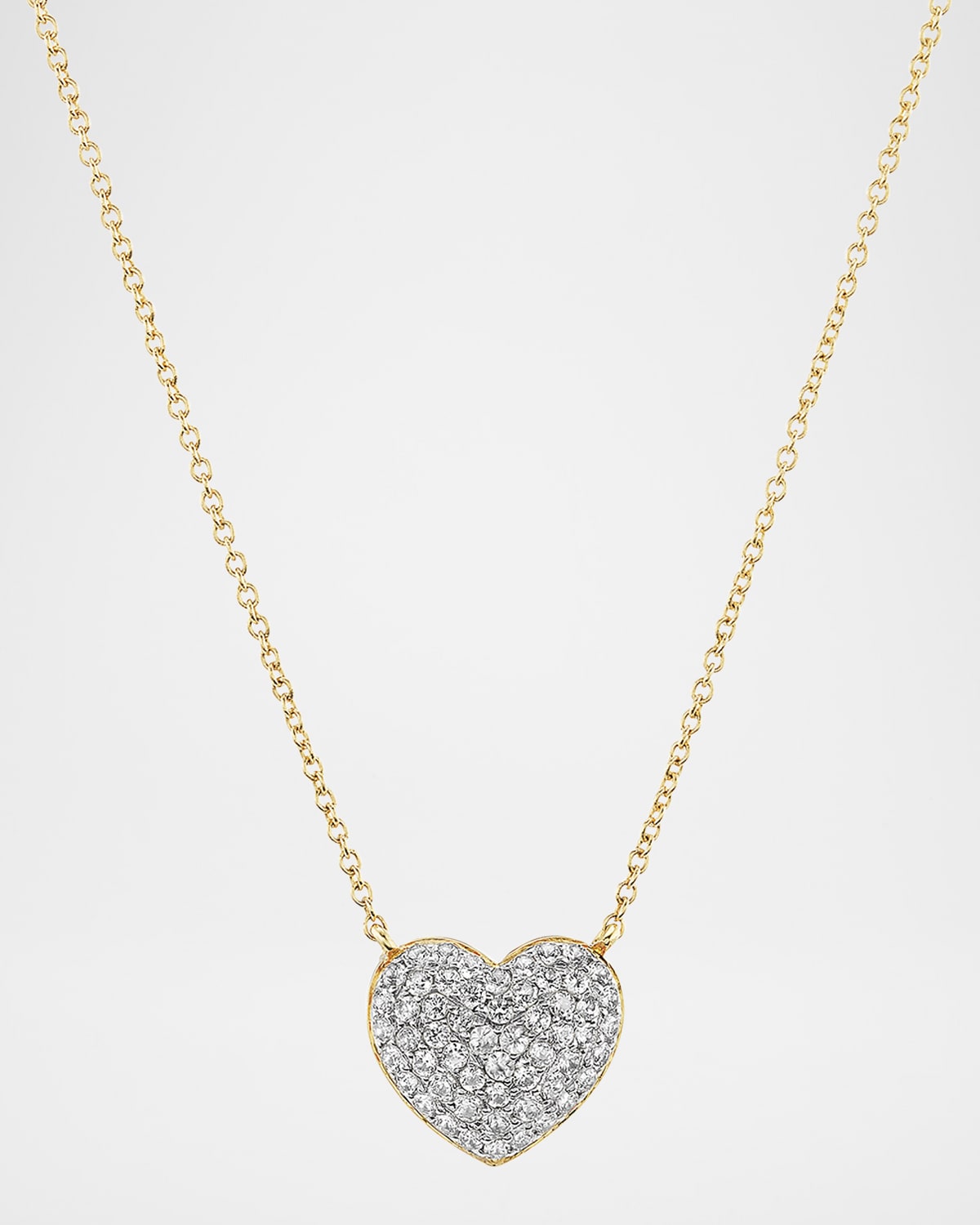 Lucy 18K Gold and Diamond Heart Necklace, 16"