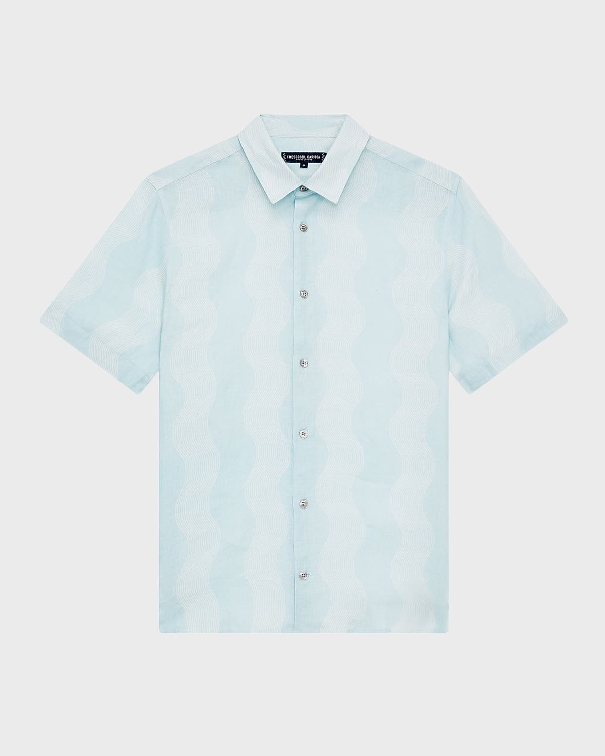 Frescobol Carioca Castro Stripe Cabana Linen Shirt In Seafoam