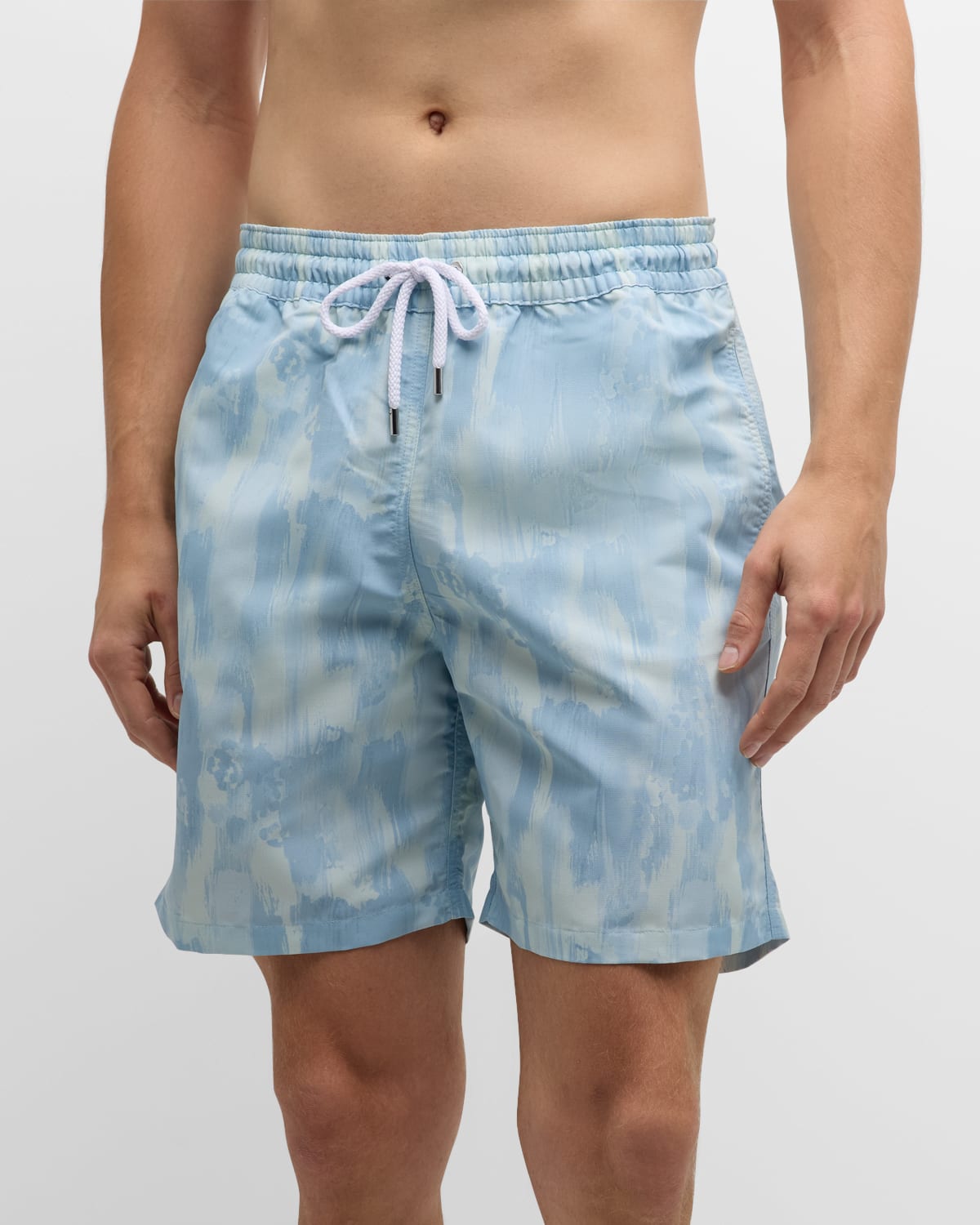 Shop Frescobol Carioca Men's Seascape-print Swim Shorts In 758 Seafoam