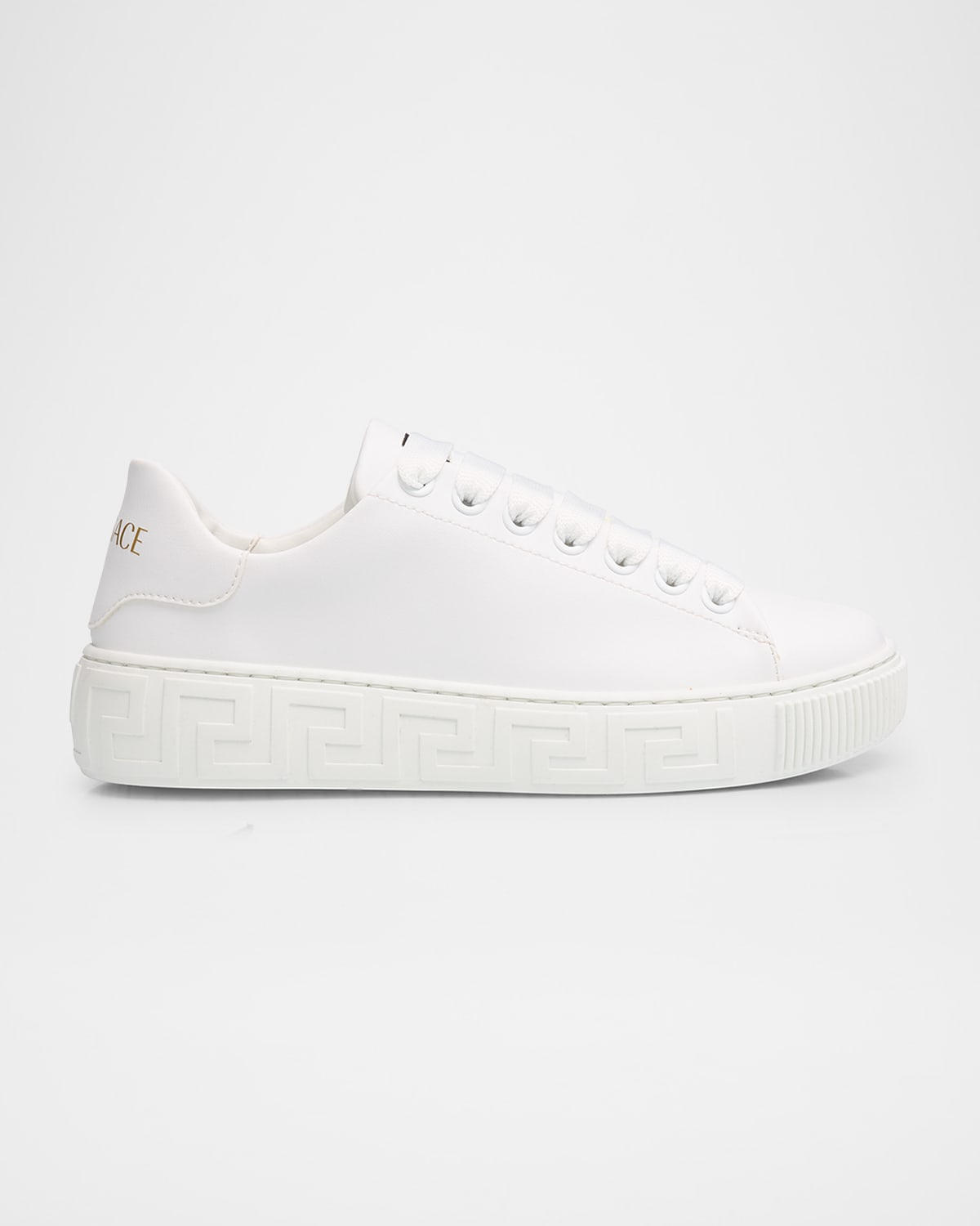 Versace Kid's Greca Low Top Sneakers, Kids In White