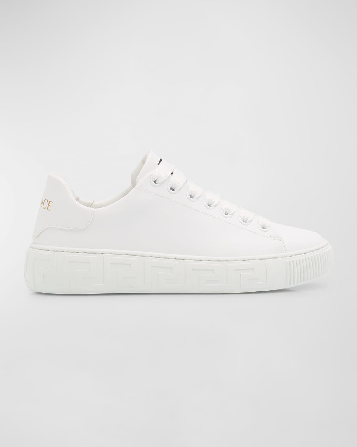 Versace Kid's Greca Low Top Sneakers, Kids In White