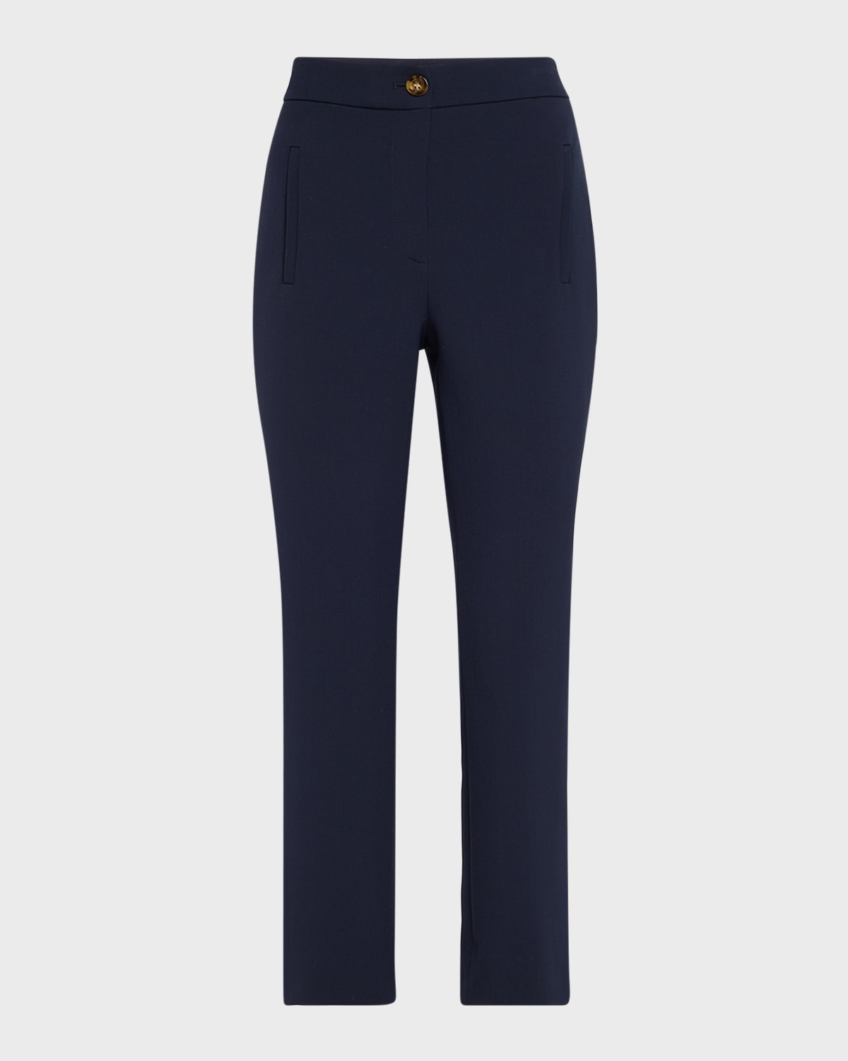 Veronica Beard Arte Straight Cropped Pants In Navy