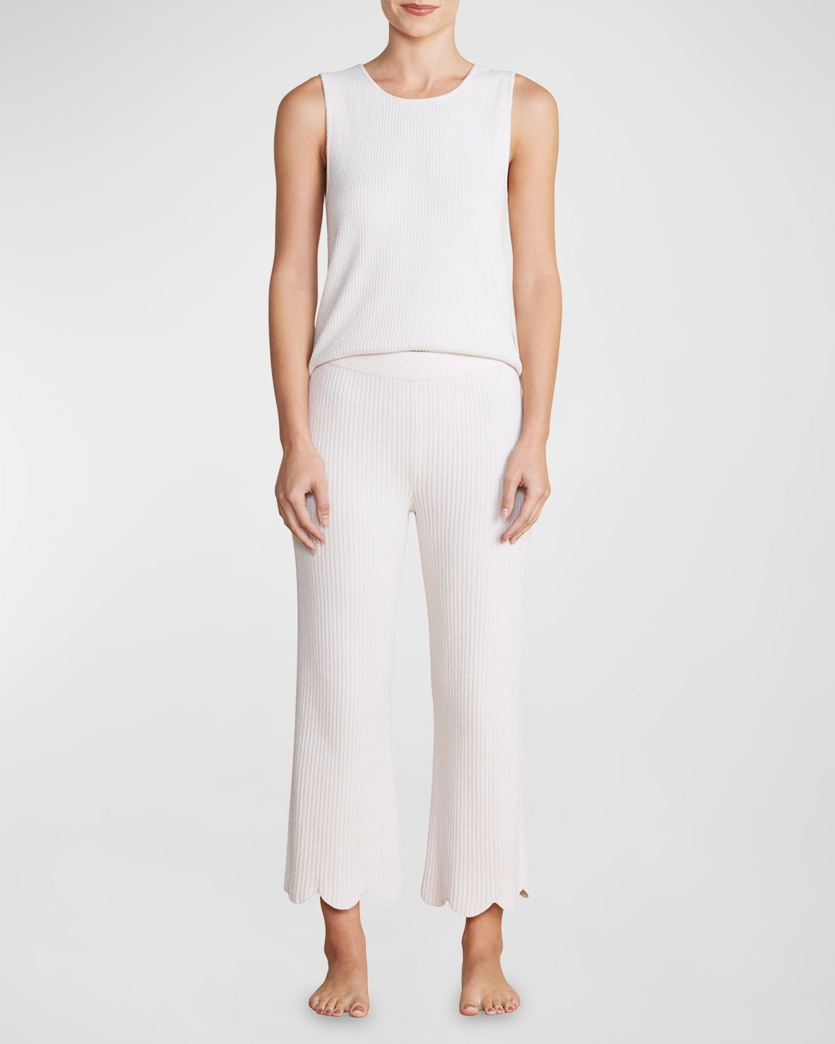 Shop Barefoot Dreams Cozychic Ultra Lite Scalloped Lounge Pants In Sand Dune