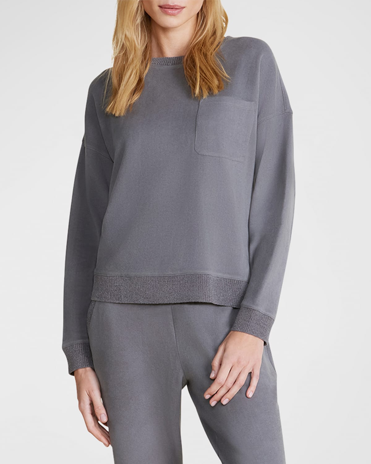 Shop Barefoot Dreams Malibu Collection Brushed Fleece Pullover In Sand Dune