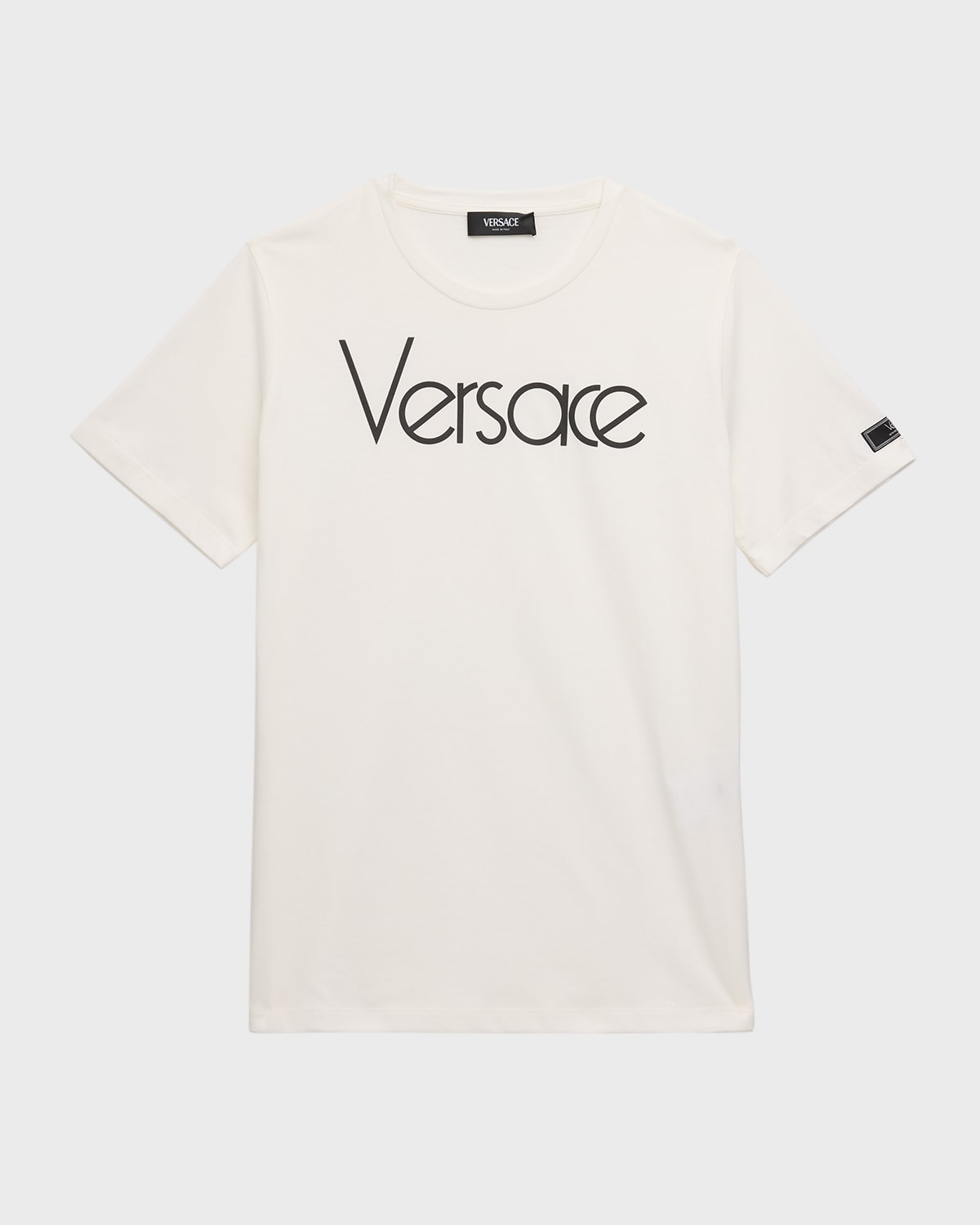 Shop Versace Kid's Classic Logo-print T-shirt In White/black