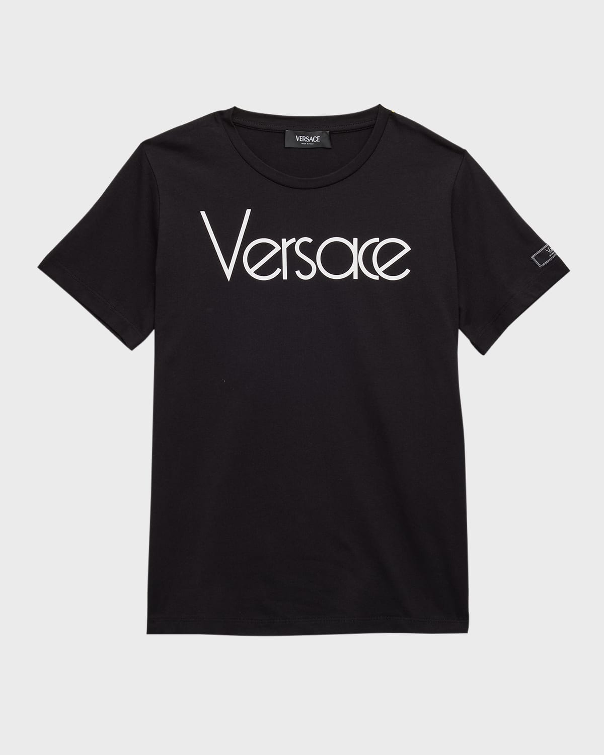 Shop Versace Boy's Classic Logo-print T-shirt In Black/white