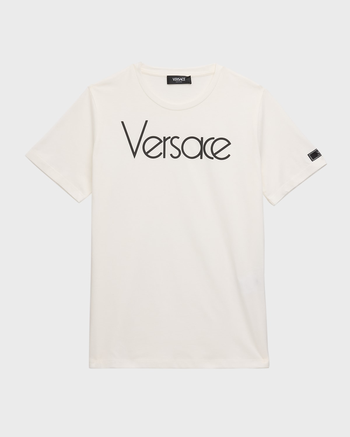Versace Kid's Classic Logo-print T-shirt In White/black