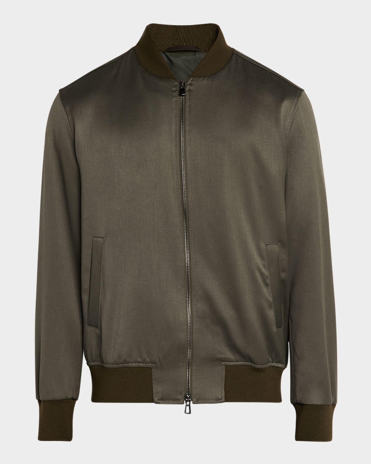 Men's Wool Full-Zip Bomber Jacket