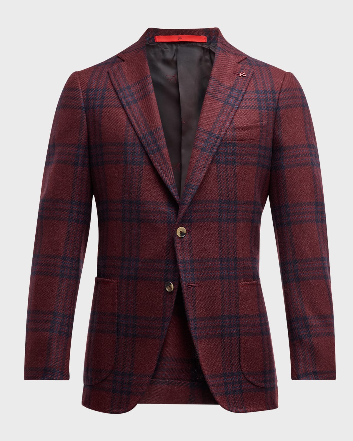 Men's Large Check Cashmere Sport Coat