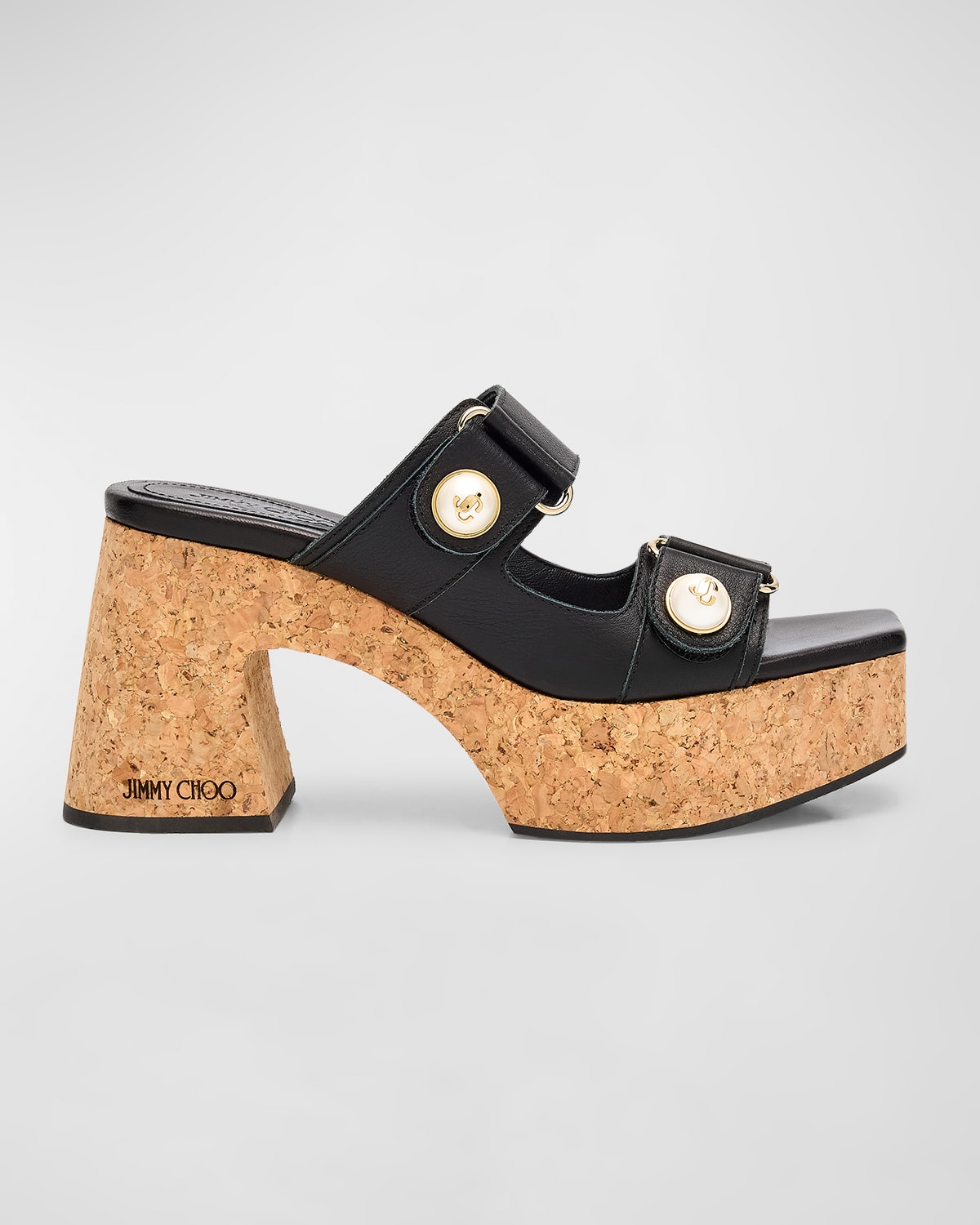 Shop Jimmy Choo Fayence Dual-grip Platform Slide Sandals In Black
