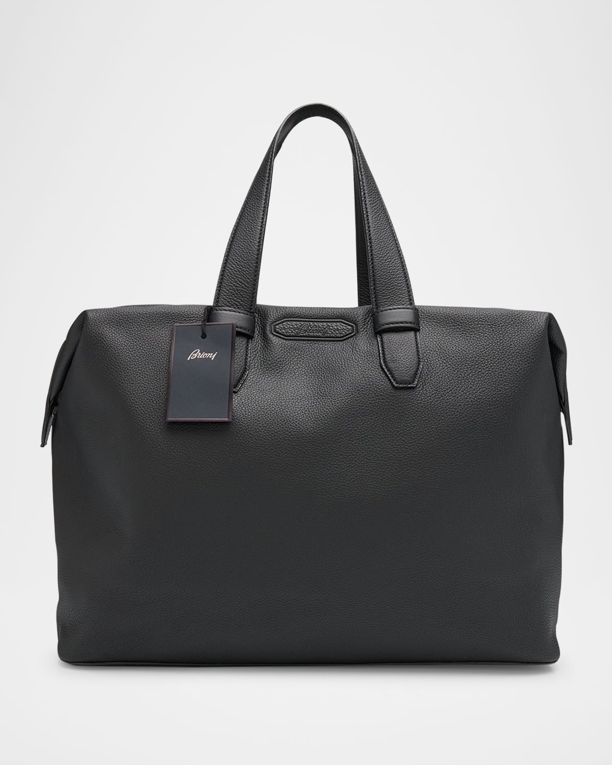 Men's Grained Leather Duffel Bag