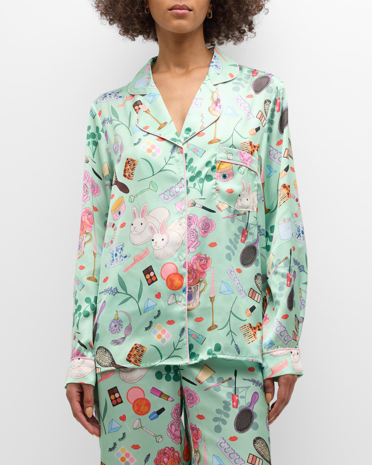 Shop Karen Mabon Spa Day Printed Cropped Pajama Set